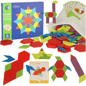 Montessori puzzle drevené tvary 155el.