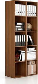 Regál FRAME, vysoký, 2 stĺpce, 2162 x 872 x 450 mm, orech