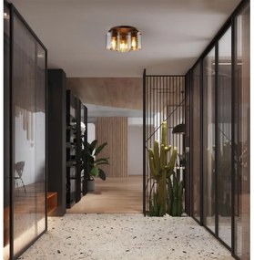 Searchlight 88911-3MO - Stropné svietidlo SWEDEN 3xE27/60W/230V priemer 39 cm hnedá/dymová