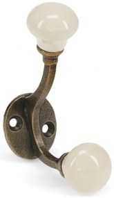 Krémový kovový nástenný vešiak 3 cm – Rex London