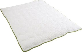 Celoročný paplón prešívaný 140x200 cm s vankúšom STELLA ALOE VERA 70x90 cm, biely