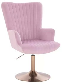 LuxuryForm DESIGN Kreslo AMADEO VELUR na zlatom tanieri - levanduľa