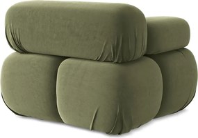 Svetlozelený zamatový modul pohovky (ľavý roh) Lokua – Makamii
