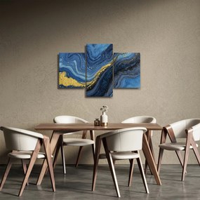 Obraz - Modro-zlatá abstrakcia (90x60 cm)