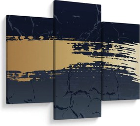 Obraz - Modrá a zlatá abstrakcia N⁰2 (90x60 cm)