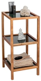 Sklenený kúpeľňový regál v čierno-prírodnej farbe 36x79 cm Fondi – Wenko