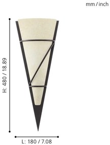 EGLO 87793 - nástenné svietidlo PASCAL 1 1xE14/60W antická hnedá/biela