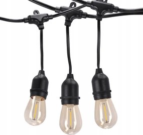 LED vonkajšia dekoratívna reťaz 20xE27/1W/230V 11,44 m IP44 čierna