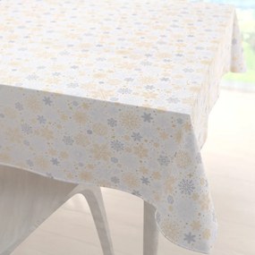Biante Vianočný dekoračný štvorcový obrus PML-040 Sivé a béžové vločky 70x70 cm