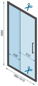 Sprchové dvere MAXMAX Rea RAPID slide 100 cm - čierne