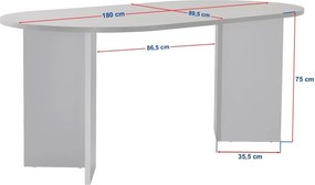 Matný jedálenský stôl 89,5x180 cm Sablin – Kalune Design