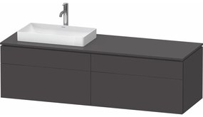 DURAVIT L-Cube závesná skrinka pod umývadlo na dosku (umývadlo vľavo), 4 zásuvky, 1620 x 550 x 482 mm, grafit super matná, LC4871L80800000