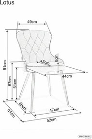 SI Lotosová zamatová stolička béžová