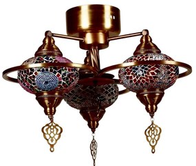 Prisadený luster YENI 3xE27/40W/230V mosadz