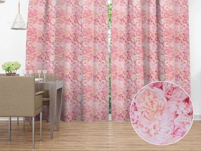 Biante Dekoračný záves Leona LN-086 Ružové a krémové pivonky 130x220 cm