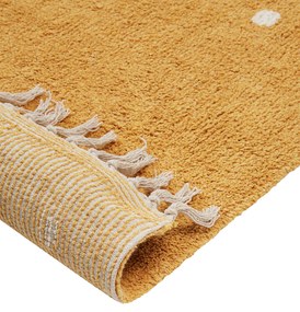 Bavlnený koberec s bodkami 140 x 200 cm žltý ASTAF Beliani
