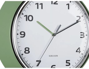 Dizajnové nástenné hodiny Karlsson 6006GR zelené,priemer 34 cm