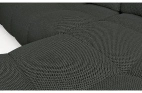 Rozkladacia rohová čalúnená sedacia súprava s úložným priestorom do tvaru L ALMADA pravá antracitová