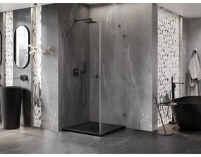 Mexen Lunar-B, sklápací sprchový kút ľavý 70 x 70 cm, 8mm číre sklo, profil grafit brúsený, 832-070-070-66-00-L