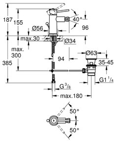 GROHE 23785000 - Bidetová batéria START CLASSIC lesklý chróm