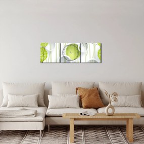 Obraz abstrakcie so stromami (s hodinami) (90x30 cm)