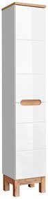 Kúpeľňová skrinka s košom Bali 804 2D 1S biela/dub votan