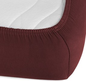 Jersey napínacie prestieradlo JR-011 Bordó 180 x 220 - výška 20 cm