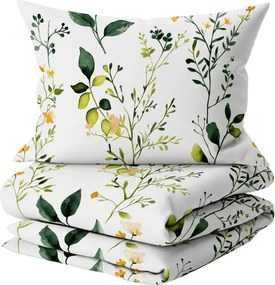 Sada obliečok z mikrovlákna FLORAMA biele + obliečka na vankúš 50 x 70 cm ZDARMA