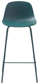 Plastová barová stolička v petrolejovomodrej farbe 92,5 cm Whitby – Unique Furniture