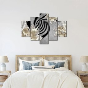 Obraz - 3D zlaté kvety (150x105 cm)
