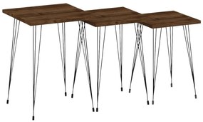 Set 3ks. konferenčných stolíkov Pakamo (orech + čierna). Vlastná spoľahlivá doprava až k Vám domov. 1094323