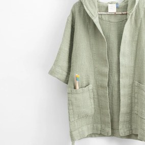 Detský zelený ľanový župan Linen Tales Nature, vel. 122 - 128