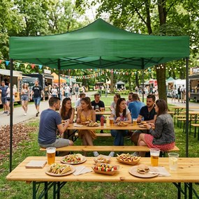 MultiGarden Záhradný samorozkladací stan s baldachýnom 3x3m - zelený MultiGarden