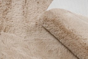 Koberec protišmykový SHAPE 3105 Srdce Shaggy - camel, béžový plyš