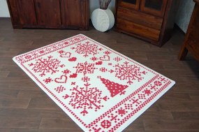 Koberec XMAS - F791 krém/červený