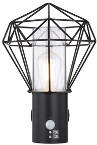 GLOBO Vonkajšie nástenné LED osvetlenie s čidlom HORACIA, 1xE27, 15W, čierne