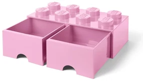 Svetloružový úložný box s dvoma zásuvkami LEGO®