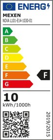 Mexen Nova, LED žiarovka E14, G45, 10W, teplá - 3000K, 1055 lm - L101-E14-1030-01