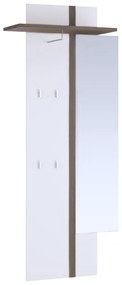 Vešiakový panel so zrkadlom, biela, LYNATET TYP 115