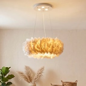 BRILAGI - LED luster na lanku FEATHER 3xE27/40W/230V + 3xLED/3W pr. 50 cm biela
