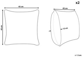 Set 2 ks. vankúšov 45x45 BRAGA (tmavozelená). Vlastná spoľahlivá doprava až k Vám domov. 1022757