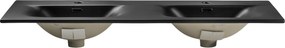 Comad Nábytkové keramické dvojumývadlo SKY 1 BLACK MATT 120D DP, 121x46 cm, čierna matná