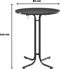 Cateringový skladací barový stôl Malik 80 cm sivý
