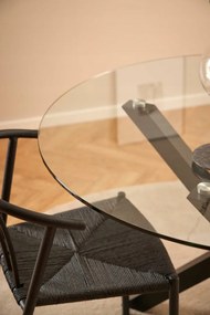 Jídelní kulatý stůl Heaven 119 cm čirý/černý