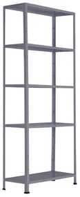 Policový regál 1760x750x300 mm, 5 políc, nosnosť police 75 kg, RAL 7031