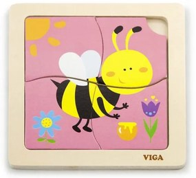 Viga Drevené puzzle pre najmenších Viga 4 ks Včielka