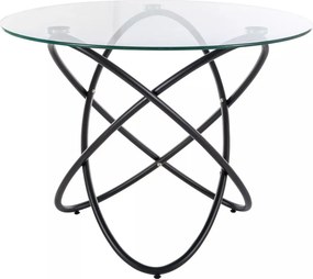 Stôl Orbit Transparentný, Čierny 100 cm