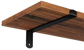 Police na stenu, 2ks, 7x60x20cm, hnedo-čierne