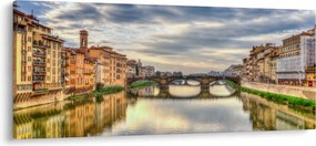 Obraz - Most cez rieku (120x50 cm)