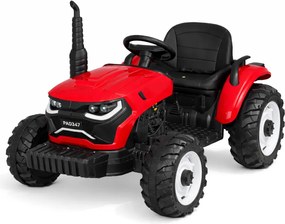 JOKOMISIADA Akumulátorový traktor s prívesom a pohyblivým sklápacím košom PA0347 červený